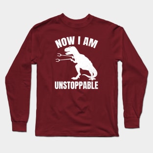 Unstoppable t rex Trex Vector White Long Sleeve T-Shirt